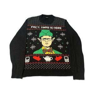 The Office "Dwight Schrute Elf" Christmas Pullover Sweater Men's Size Large